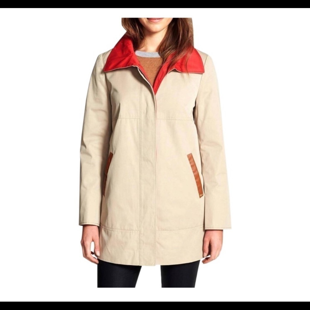 ❤️NWT❤️ELLEN TRACY KHAKI AND RED RAIN COAT